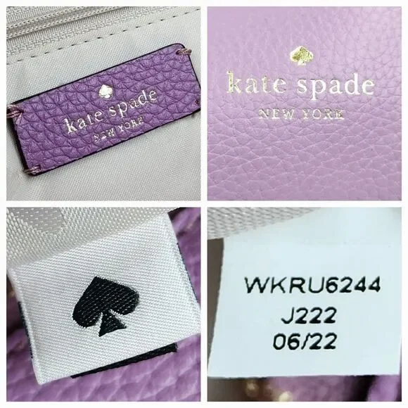 🩵Kate Spade Lavender Valerian "Hayes" Pebbled Leather Tote Purse - Picture 16 of 16